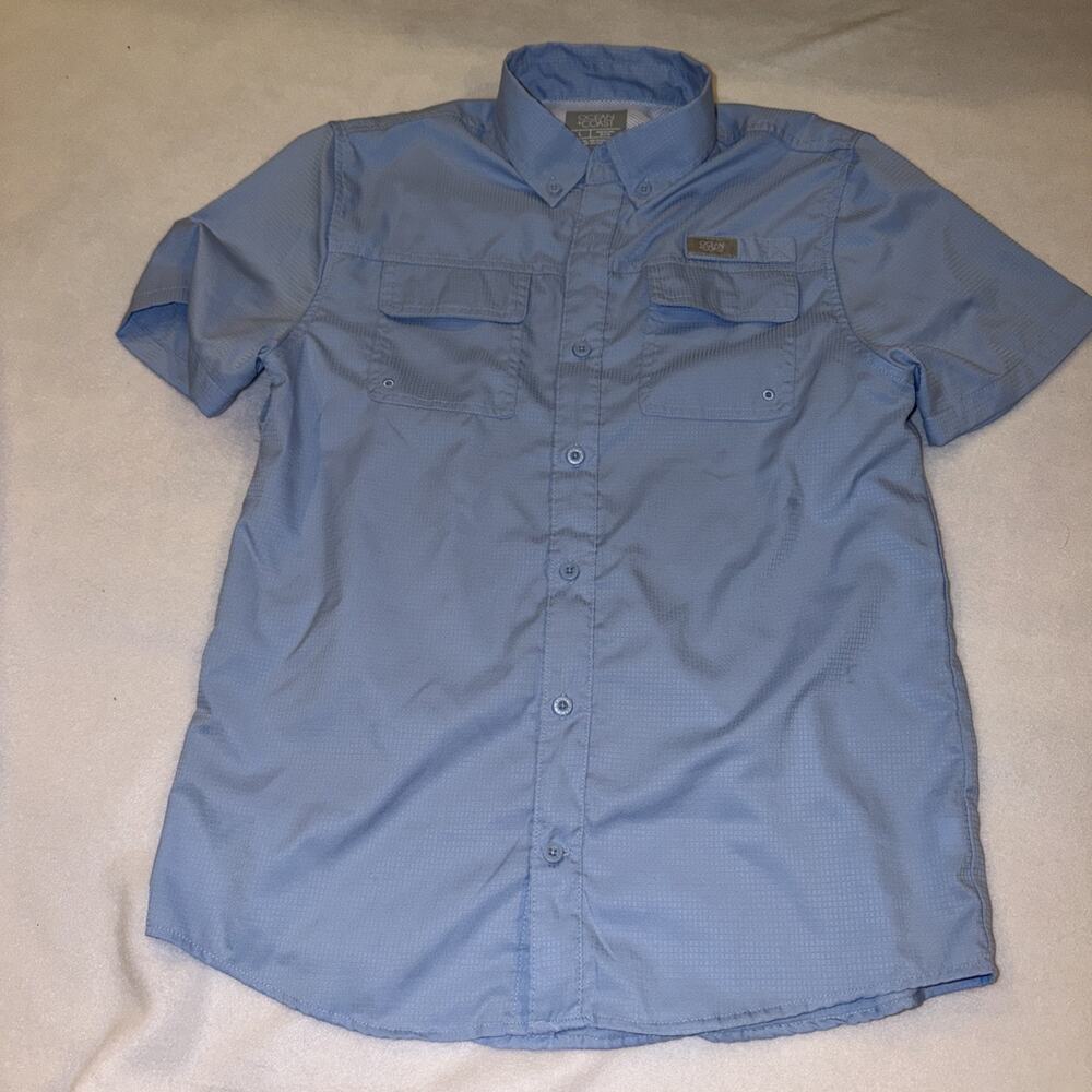 Ocean & Coast Boys size large Short Sleeve Fishing Shirt Light Blue